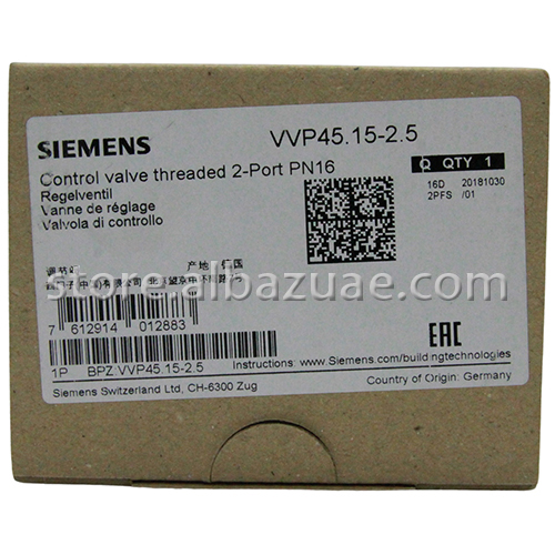 VVP45.15-2.5 2-Port Seat Valve, External Thread, Pn16, Dn15